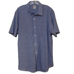 Bridge & Burn blue and white short sleeve shirt size XL